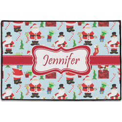 Santa and Presents Door Mat - 36"x24" w/ Name or Text
