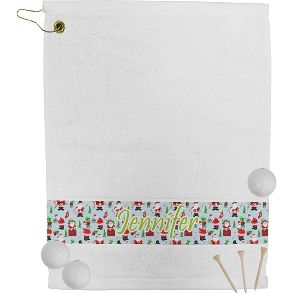 Custom Santa and Presents Golf Bag Towel (Personalized)