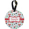 Santas w/ Presents Personalized Round Luggage Tag