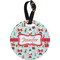 Santa and Presents Plastic Luggage Tag - Round (Personalized)