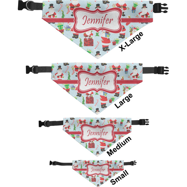 Santas w/ Presents Pet Bandana Sizes