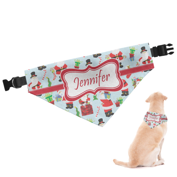 Custom Santa and Presents Dog Bandana - XLarge w/ Name or Text