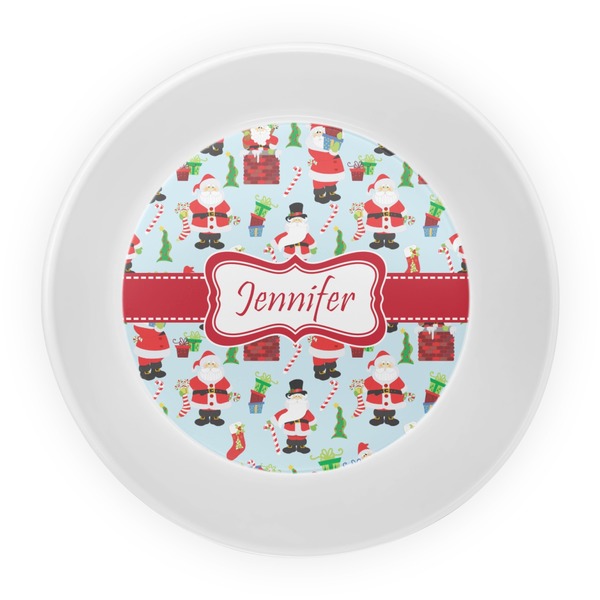 Santas w/ Presents Melamine Bowl - Center