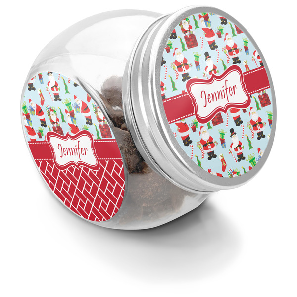 Custom Santa and Presents Puppy Treat Jar (Personalized)
