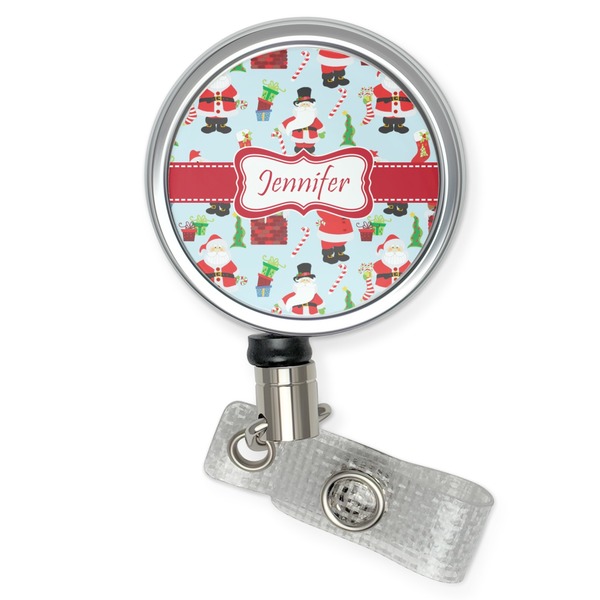 Custom Santa and Presents Retractable Badge Reel (Personalized)