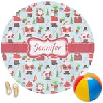 Santa and Presents Round Beach Towel (Personalized)