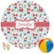 Santa and Presents Round Beach Towel (Personalized)