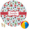 Santa and Presents Round Beach Towel (Personalized)