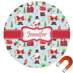 Santa and Presents Round Car Magnet - 10" (Personalized)