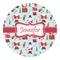 Santa and Presents Round Decal (Personalized)