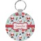 Santas w/ Presents Round Keychain (Personalized)