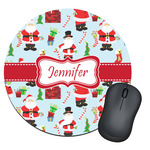 Santa and Presents Round Mouse Pad (Personalized)