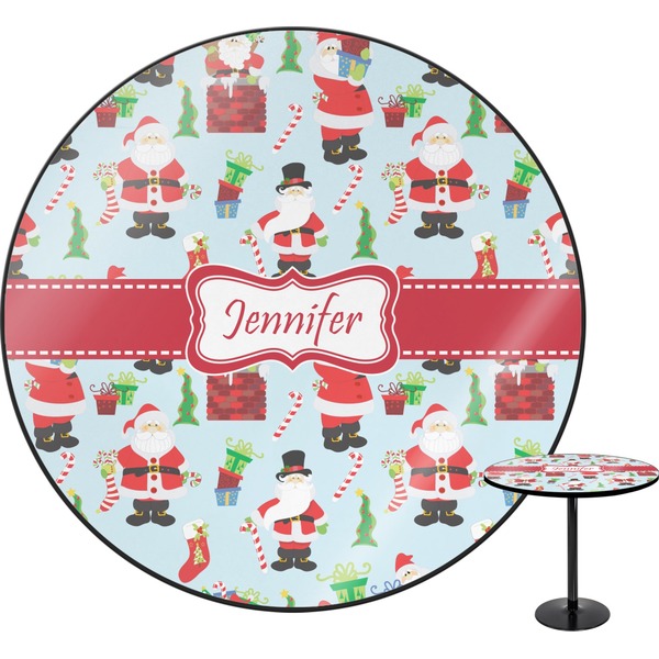 Custom Santa and Presents Round Table - 24" (Personalized)