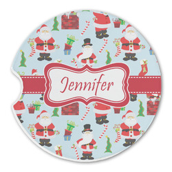 Santa and Presents Sandstone Car Coaster - Single (Personalized)