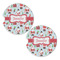 Santas w/ Presents Sandstone Car Coasters - Set of 2