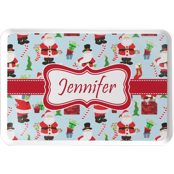 Custom Santa and Presents Serving Tray w/ Name or Text