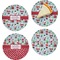 Santa and Presents Set of 4 Glass Appetizer / Dessert Plate 8" (Personalized)
