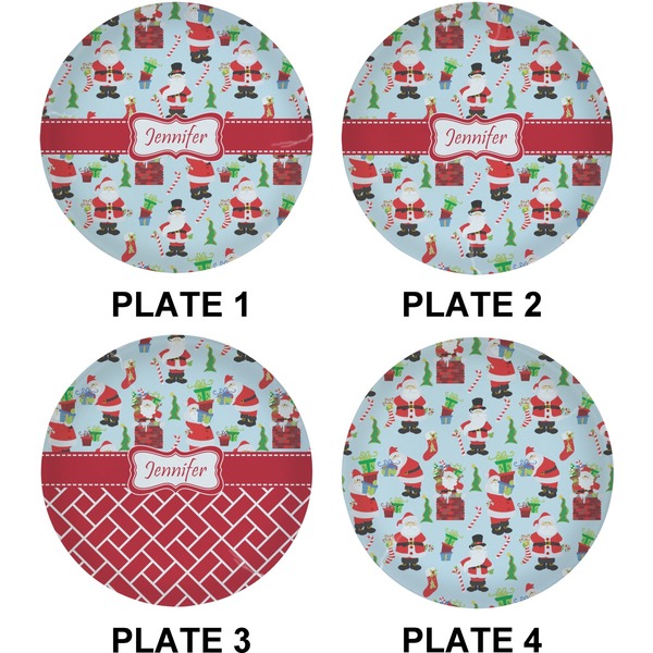 Santas w/ Presents Set of Lunch / Dinner Plates (Approval)