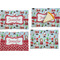 Santas w/ Presents Set of Rectangular Appetizer / Dessert Plates