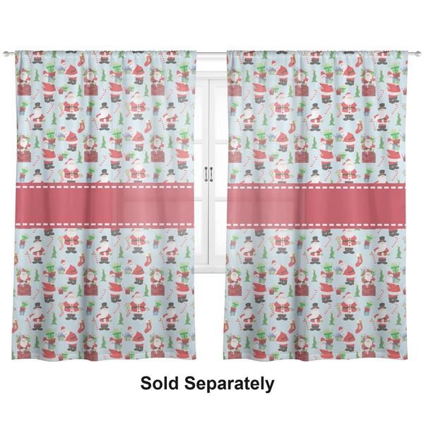 Santas w/ Presents Sheer Curtains
