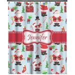 Santa and Presents Extra Long Shower Curtain - 70"x84" w/ Name or Text