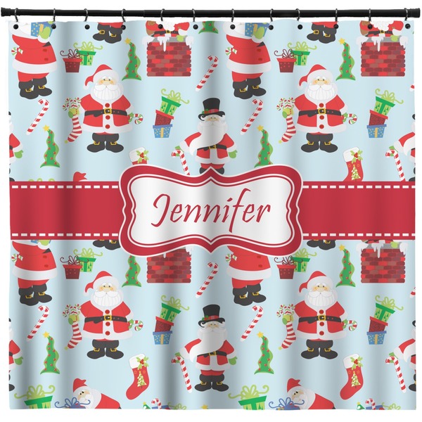 Custom Santa and Presents Shower Curtain - 71" x 74" (Personalized)