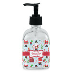 Santa and Presents Glass Soap & Lotion Bottle - Single Bottle (Personalized)