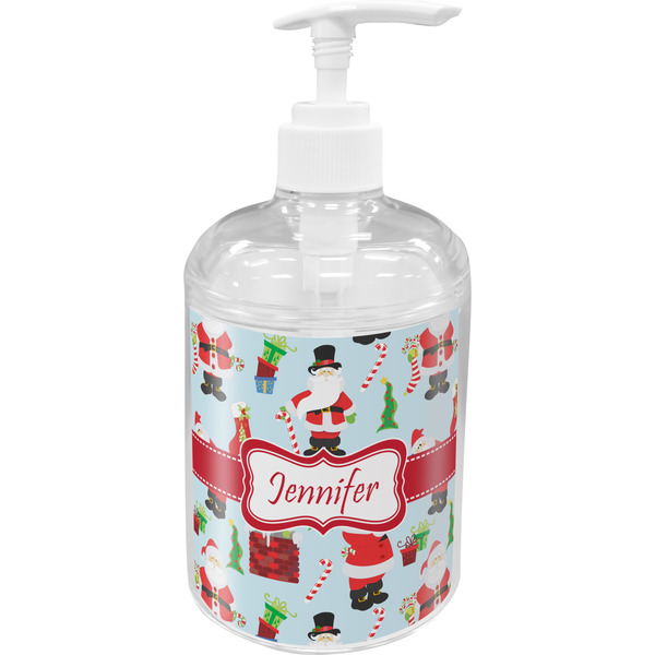 Custom Santa and Presents Acrylic Soap & Lotion Bottle (Personalized)