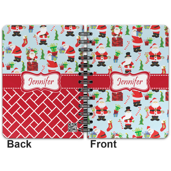 Santas w/ Presents Spiral Journal 5 x 7 - Apvl