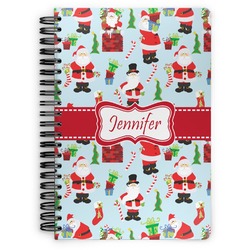 Santa and Presents Spiral Notebook - 7x10 w/ Name or Text