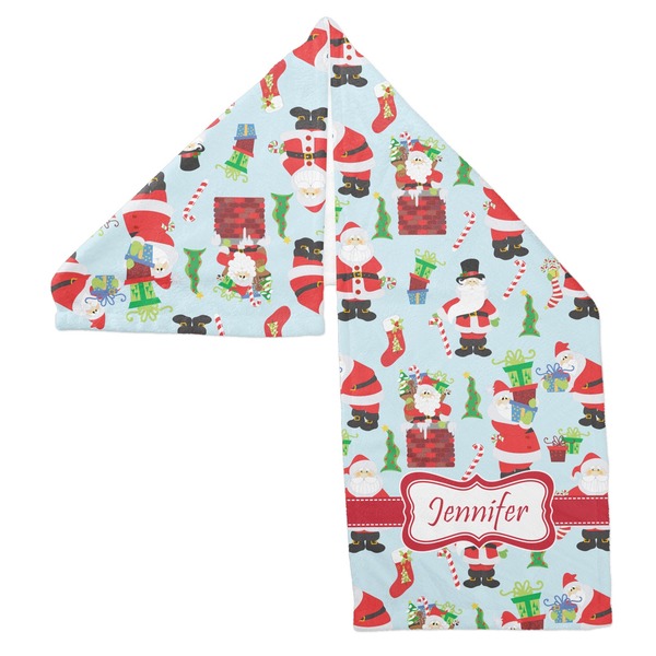 Santas w/ Presents Sports Towel Folded - Both Sides Showing