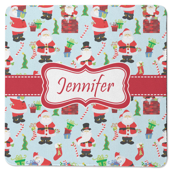 Santas w/ Presents Square Coaster Rubber Back - Single