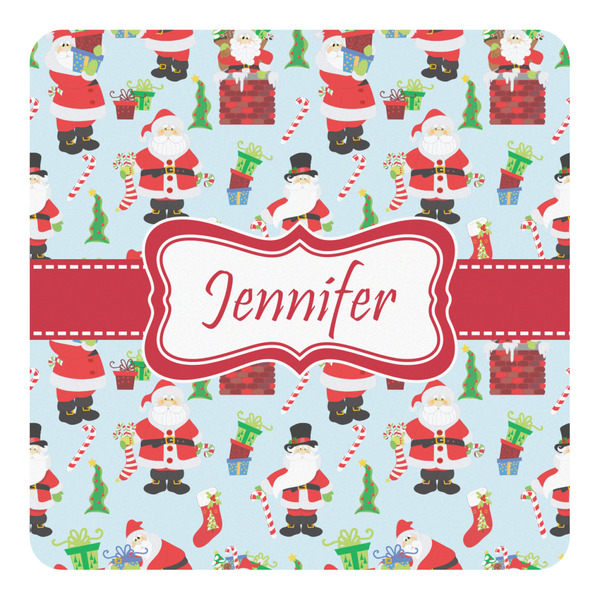Custom Santa and Presents Square Decal - XLarge w/ Name or Text