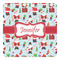 Santa and Presents Square Decal - XLarge w/ Name or Text