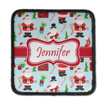 Santa and Presents Iron On Square Patch w/ Name or Text
