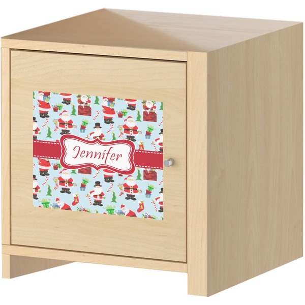 Santas w/ Presents Square Wall Decal on Wooden Cabinet