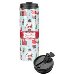 Santa and Presents Stainless Steel Skinny Tumbler - 16 oz (Personalized)