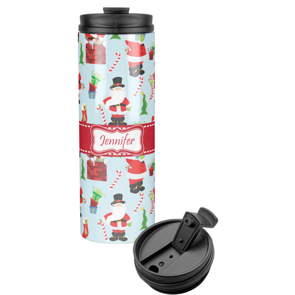 Custom Santa and Presents Stainless Steel Skinny Tumbler (Personalized)