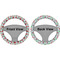 Santas w/ Presents Steering Wheel Cover- Front and Back