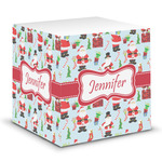 Santa and Presents Sticky Note Cube w/ Name or Text