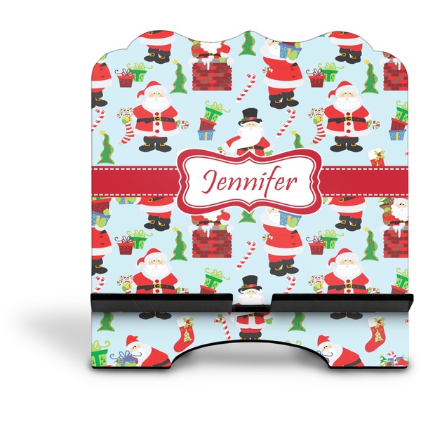Santas w/ Presents Stylized Tablet Stand - Front without iPad
