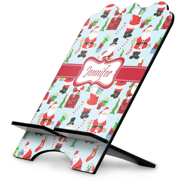 Custom Santa and Presents Stylized Tablet Stand w/ Name or Text