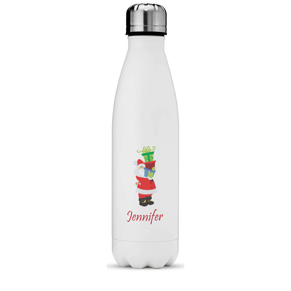 Custom Santa and Presents Water Bottle - 17 oz. - Stainless Steel - Full Color Printing (Personalized)
