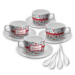 Santa and Presents Tea Cup - Set of 4 (Personalized)