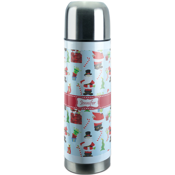 Custom Santa and Presents Stainless Steel Thermos (Personalized)