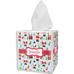 Santa and Presents Tissue Box Cover w/ Name or Text