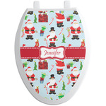Santa and Presents Toilet Seat Decal - Elongated (Personalized)
