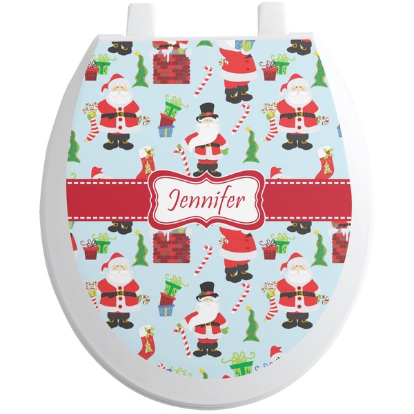 Custom Santa and Presents Toilet Seat Decal (Personalized)