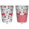 Santas w/ Presents Trash Can White - Front and Back - Apvl