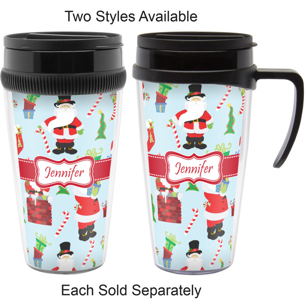 Santas w/ Presents Travel Mugs - with & without Handle
